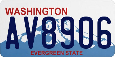 WA license plate AV8906