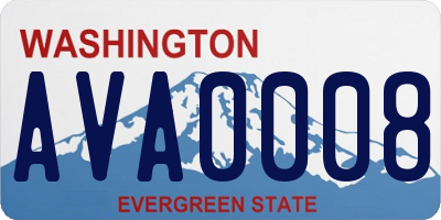 WA license plate AVA0008