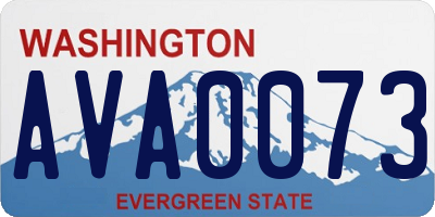 WA license plate AVA0073