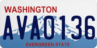 WA license plate AVA0136