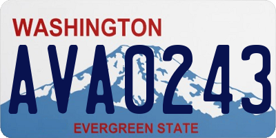 WA license plate AVA0243