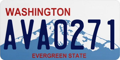 WA license plate AVA0271
