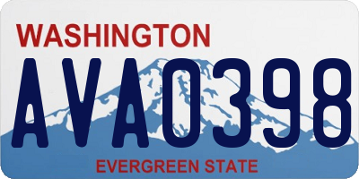 WA license plate AVA0398