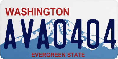 WA license plate AVA0404