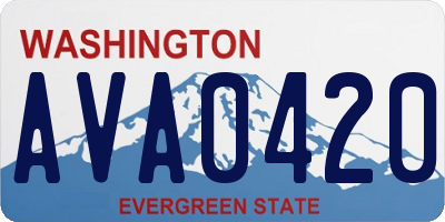 WA license plate AVA0420