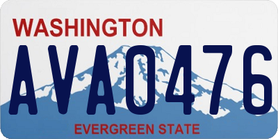 WA license plate AVA0476