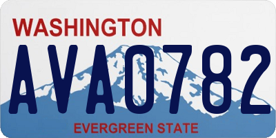 WA license plate AVA0782
