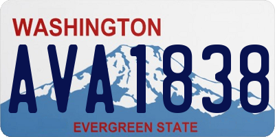 WA license plate AVA1838