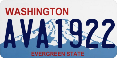 WA license plate AVA1922