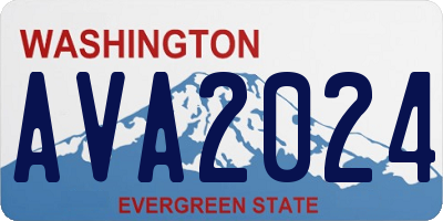 WA license plate AVA2024