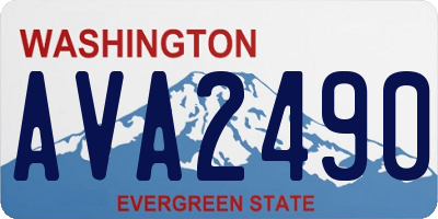 WA license plate AVA2490