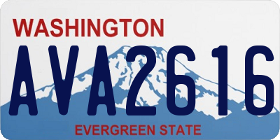 WA license plate AVA2616