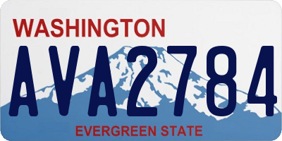 WA license plate AVA2784