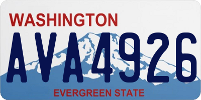 WA license plate AVA4926