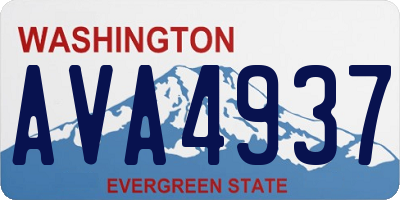 WA license plate AVA4937