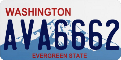 WA license plate AVA6662