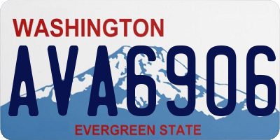 WA license plate AVA6906