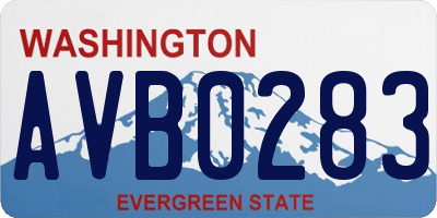 WA license plate AVB0283