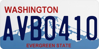 WA license plate AVB0410