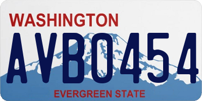 WA license plate AVB0454