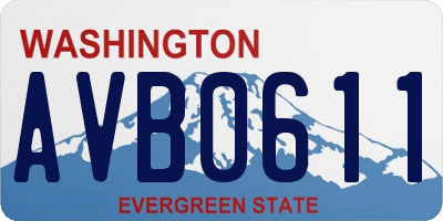 WA license plate AVB0611