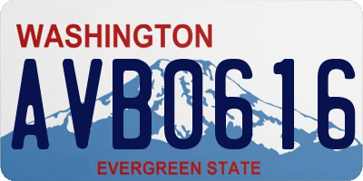 WA license plate AVB0616