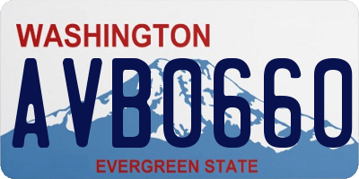 WA license plate AVB0660