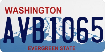 WA license plate AVB1065