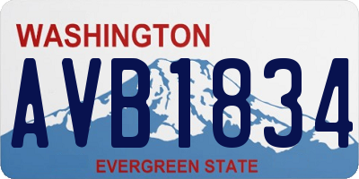 WA license plate AVB1834