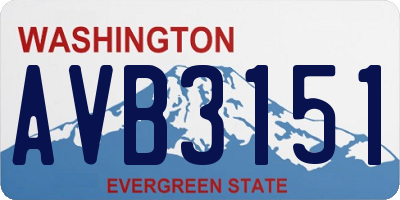 WA license plate AVB3151