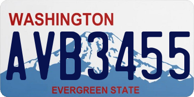 WA license plate AVB3455