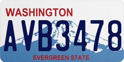 WA license plate AVB3478