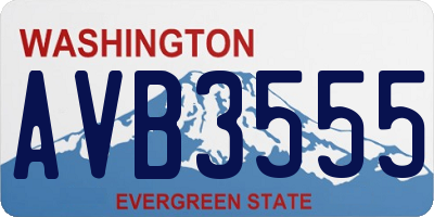 WA license plate AVB3555