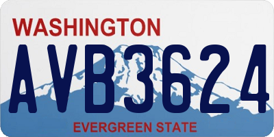 WA license plate AVB3624