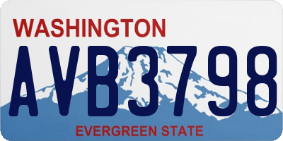 WA license plate AVB3798
