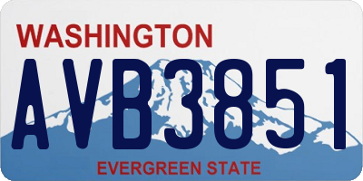 WA license plate AVB3851