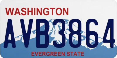 WA license plate AVB3864