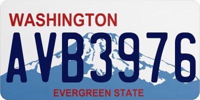 WA license plate AVB3976
