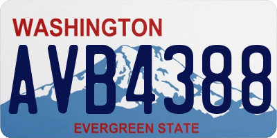 WA license plate AVB4388