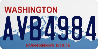 WA license plate AVB4984
