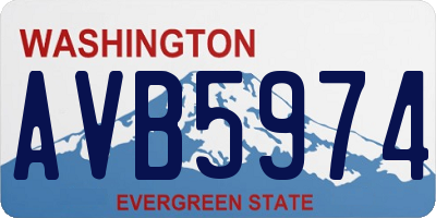WA license plate AVB5974