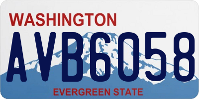 WA license plate AVB6058