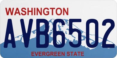 WA license plate AVB6502