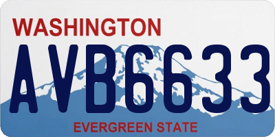 WA license plate AVB6633