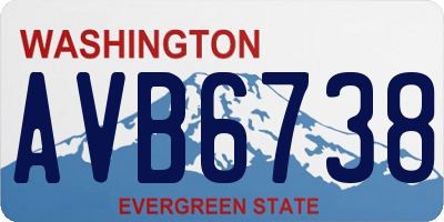 WA license plate AVB6738
