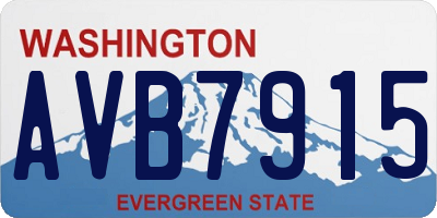 WA license plate AVB7915