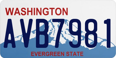 WA license plate AVB7981