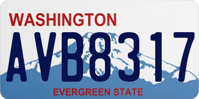 WA license plate AVB8317