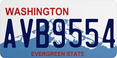 WA license plate AVB9554