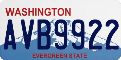 WA license plate AVB9922